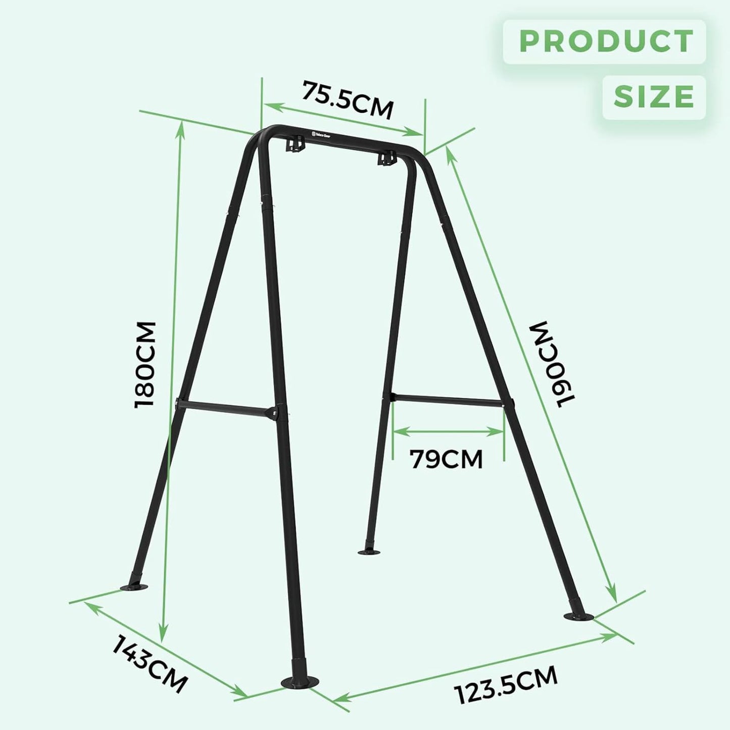 Hammock stand, hanging chair stand, Max load 150 kg, hammock stand, for indoor or outdoor use, with stand (black)