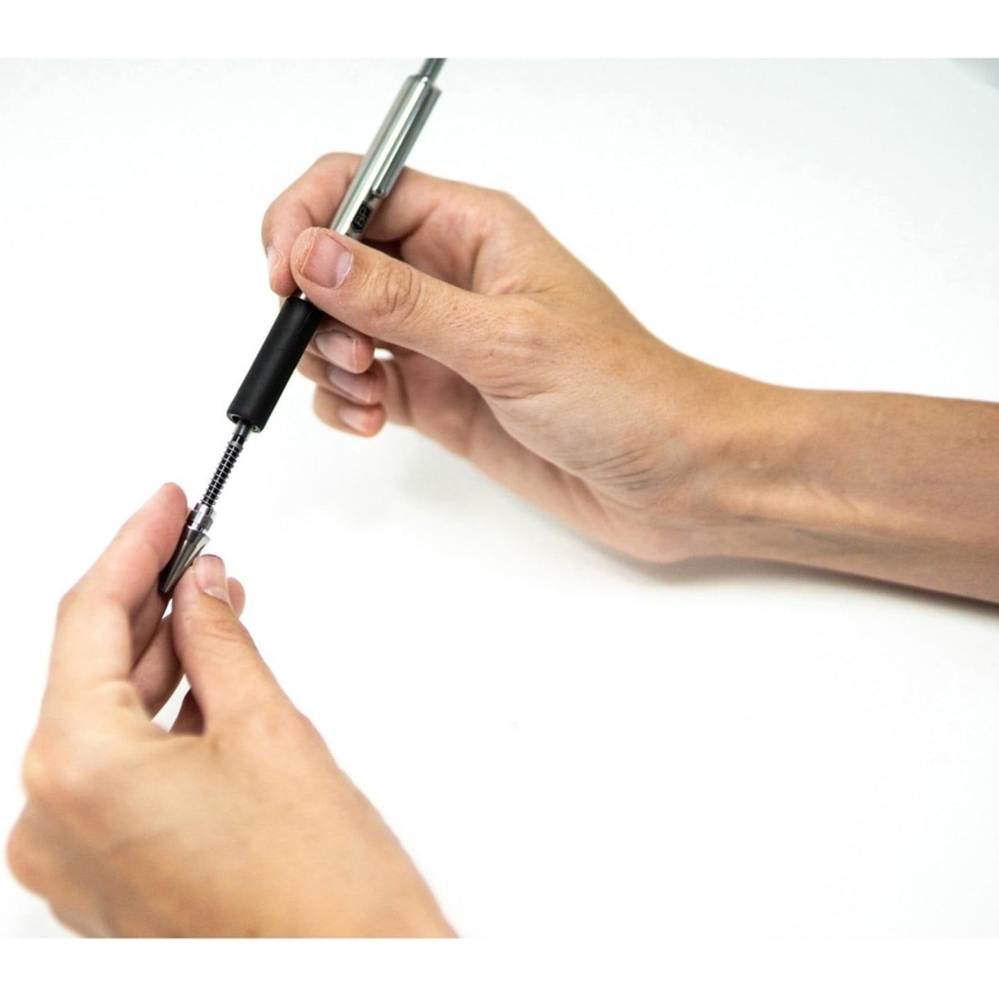 Zebra Pen F-402 Retractable Ballpoint Pen, Stainless Steel Barrel, Fine Point, 0.7mm, Black Ink, 2 Pack