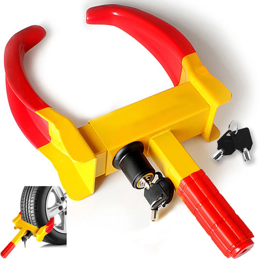 KEELYY immobilizer wheel clamp parking clamp anti-theft device with 2 keys, rim clamp tire clamp immobilizer anti-theft device for trailers caravans cars, RV