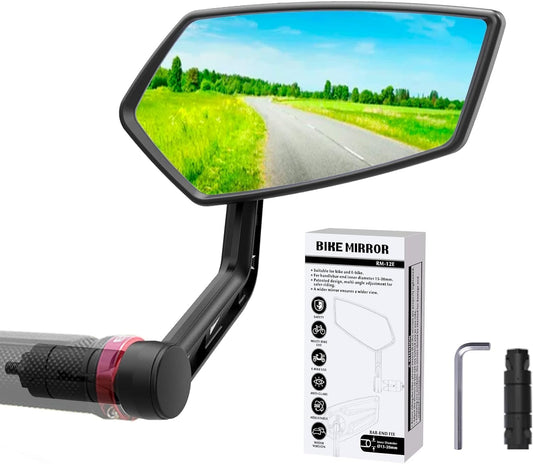 RBRL Extra Large Bar End Bike Mirror - Impact Resistant Mirror Surface Rearview Mirror for E-Bike Universal Bike Mirror (Right)