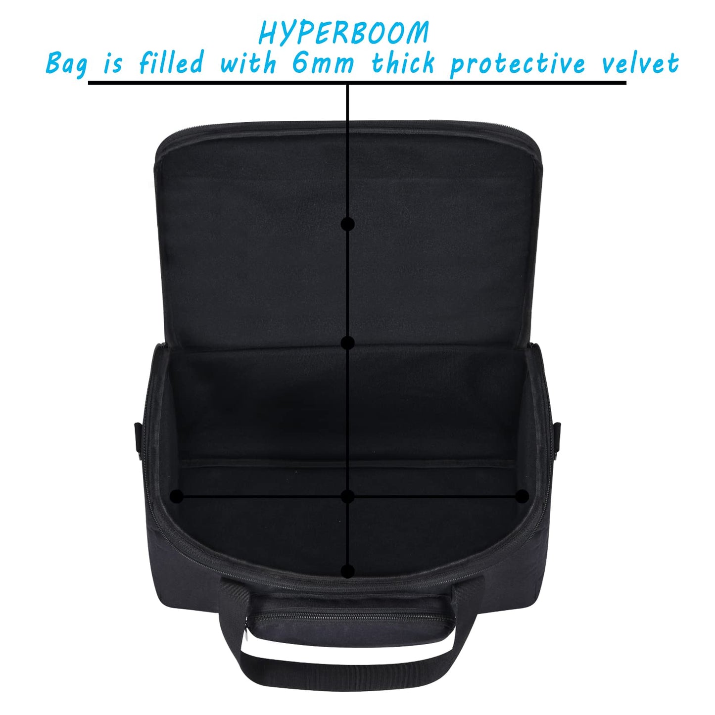 Hzycwgone carrying case for Ultimate Ears HYPERBOOM portable Bluetooth speaker. Includes shoulder strap, additional storage pockets for charger, cables, phone accessories (Black).