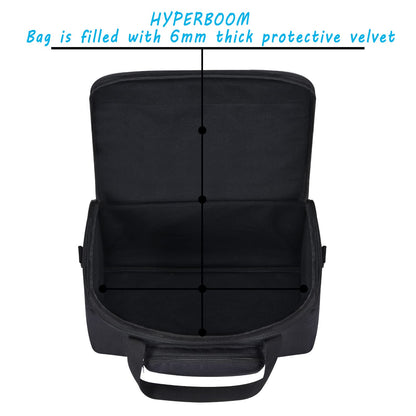 Hzycwgone carrying case for Ultimate Ears HYPERBOOM portable Bluetooth speaker. Includes shoulder strap, additional storage pockets for charger, cables, phone accessories (Black).