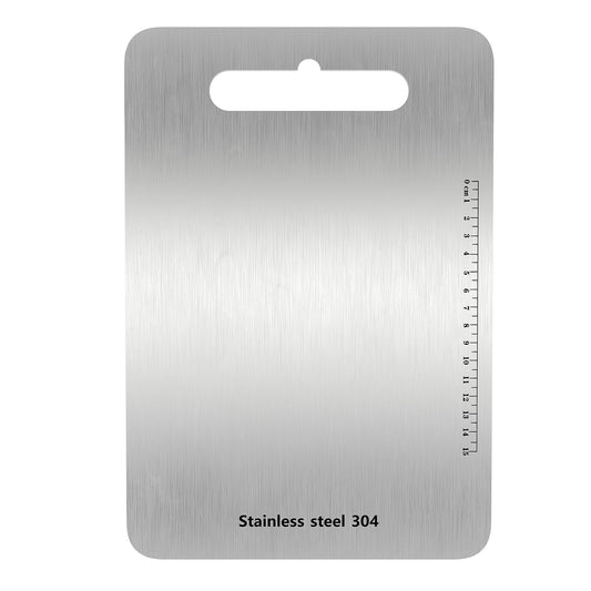 Cutting board Stainless Steel 304, Camping cutting board antibacterial hygienic durable Breakfast board with handle hole easy care Modern, attractive design Chopping board with scale