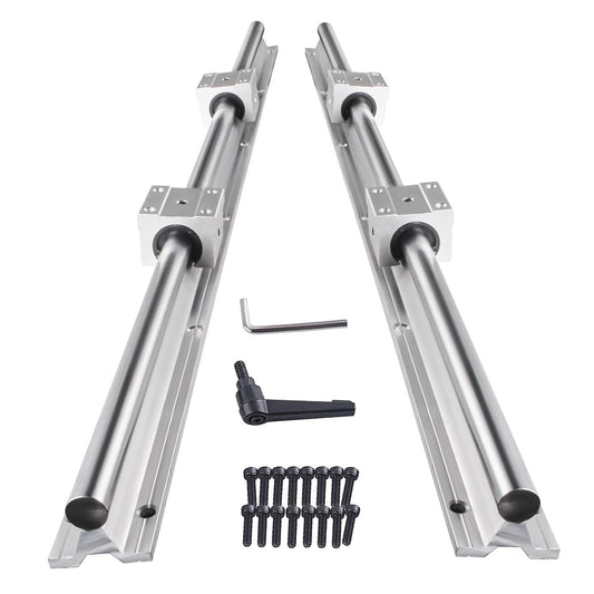 CNCMANS linear guide rail 2pcs SBR25-800mm stainless steel guide rail with 4pcs SBR25UU linear bearing block, CNC parts for 3D printer stepper motor (linear guide SBR25 800mm)