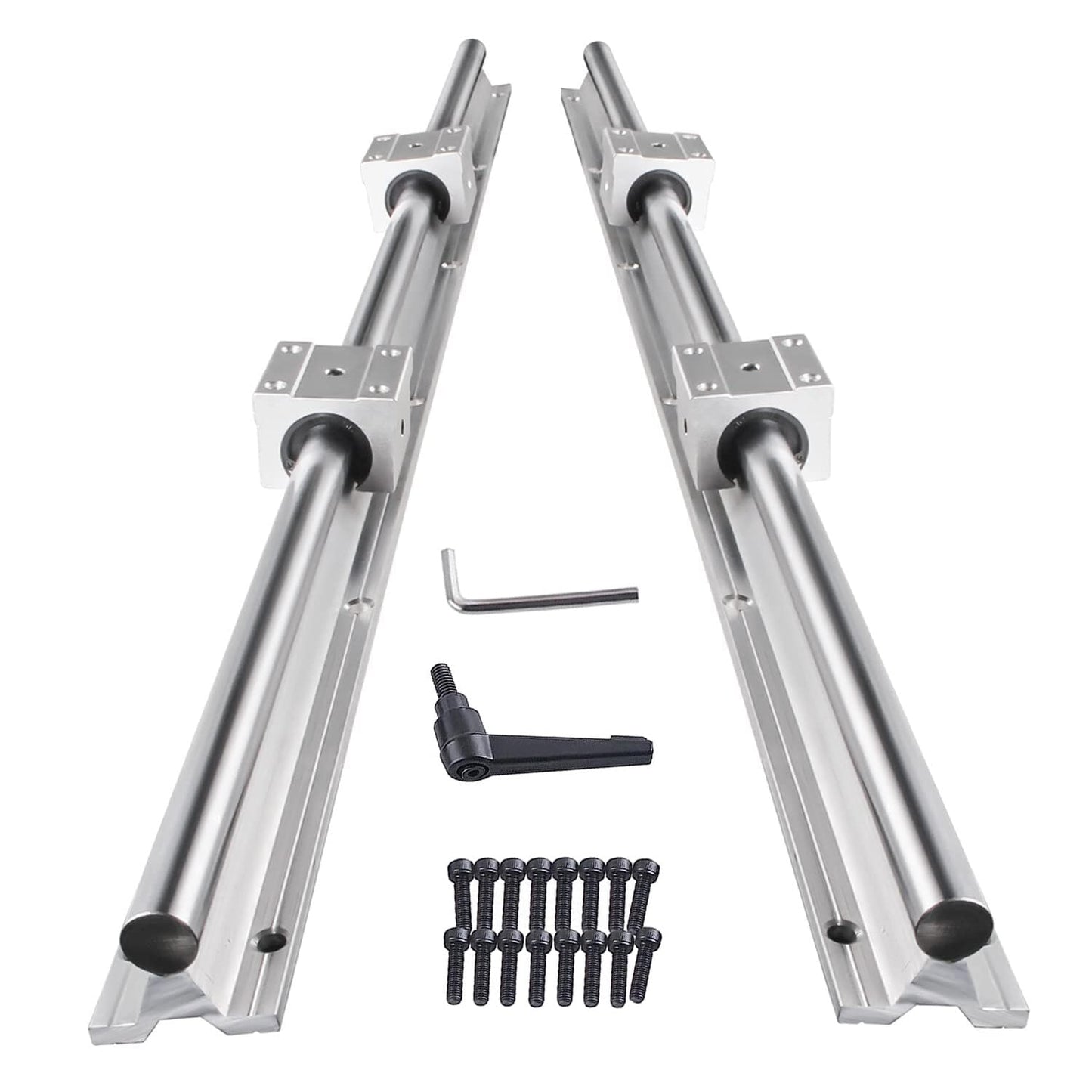 CNCMANS Linear Guide Rail 2 Pieces SBR20-800mm Stainless Steel Guide Rail with 4 Pieces SBR20UU Linear Bearing Block, CNC Parts for 3D Printer Stepper Motor (linear guide SBR20 800mm)