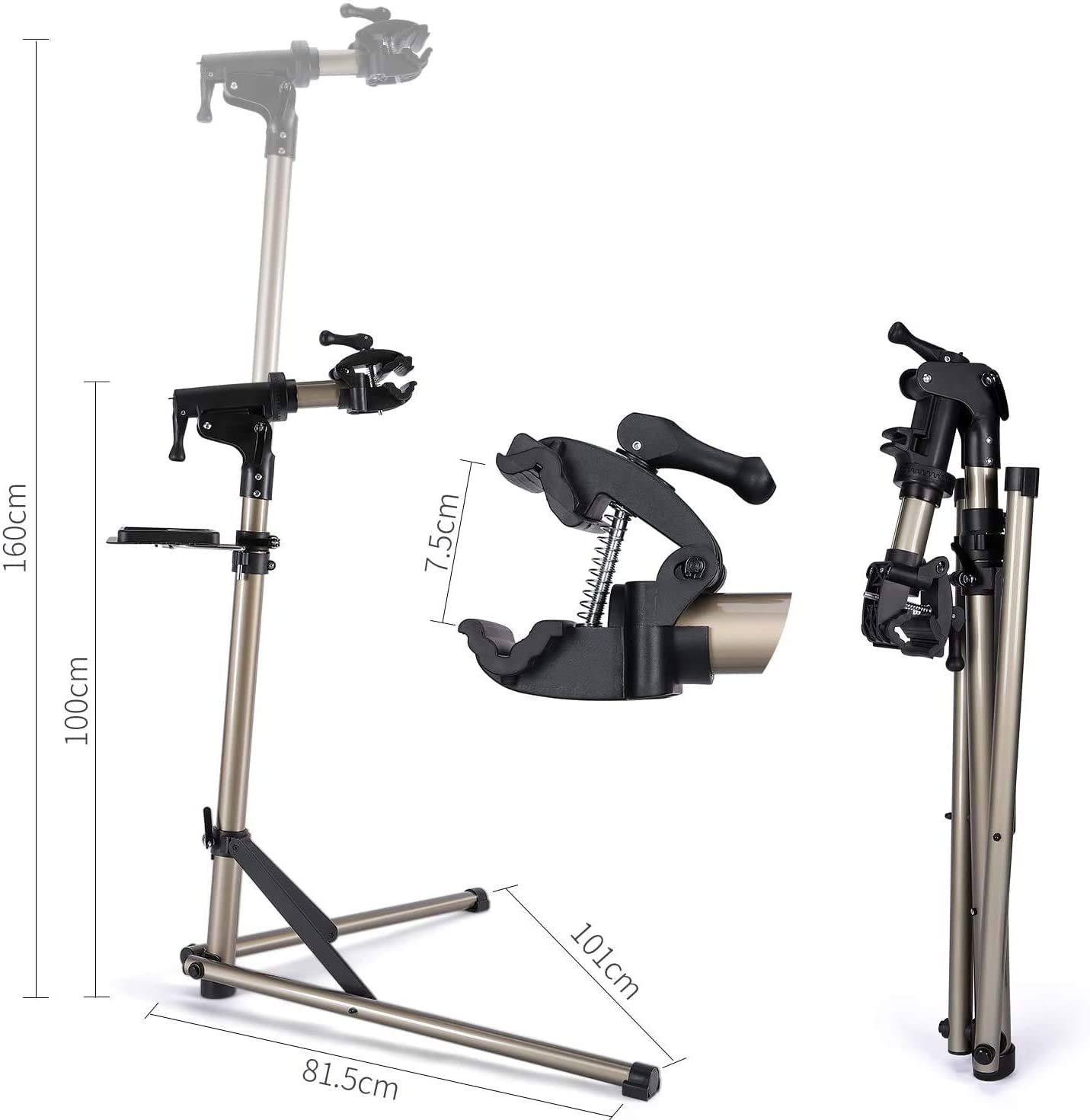 CXWXC Bike Repair Stand, Aluminum Folding Bicycle Assembly Stand for E-Bikes/Mountain Bikes. Bike Repair with Magnetic and 360° Rotatable Head.