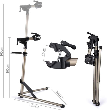CXWXC Bike Repair Stand, Aluminum Folding Bicycle Assembly Stand for E-Bikes/Mountain Bikes. Bike Repair with Magnetic and 360° Rotatable Head.
