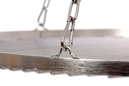 Grill grate Ø 70 cm with chain stainless steel 5 mm grill rod thickness 14 mm rod spacing for swing grill BBQ tripod