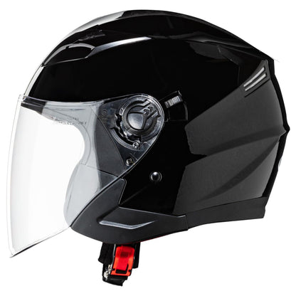 VINZ Calobra Jet helmet with sun visor and visor | scooter helmet motorcycle helmet | ECE 22.06 certified | in size XS-XXL - black