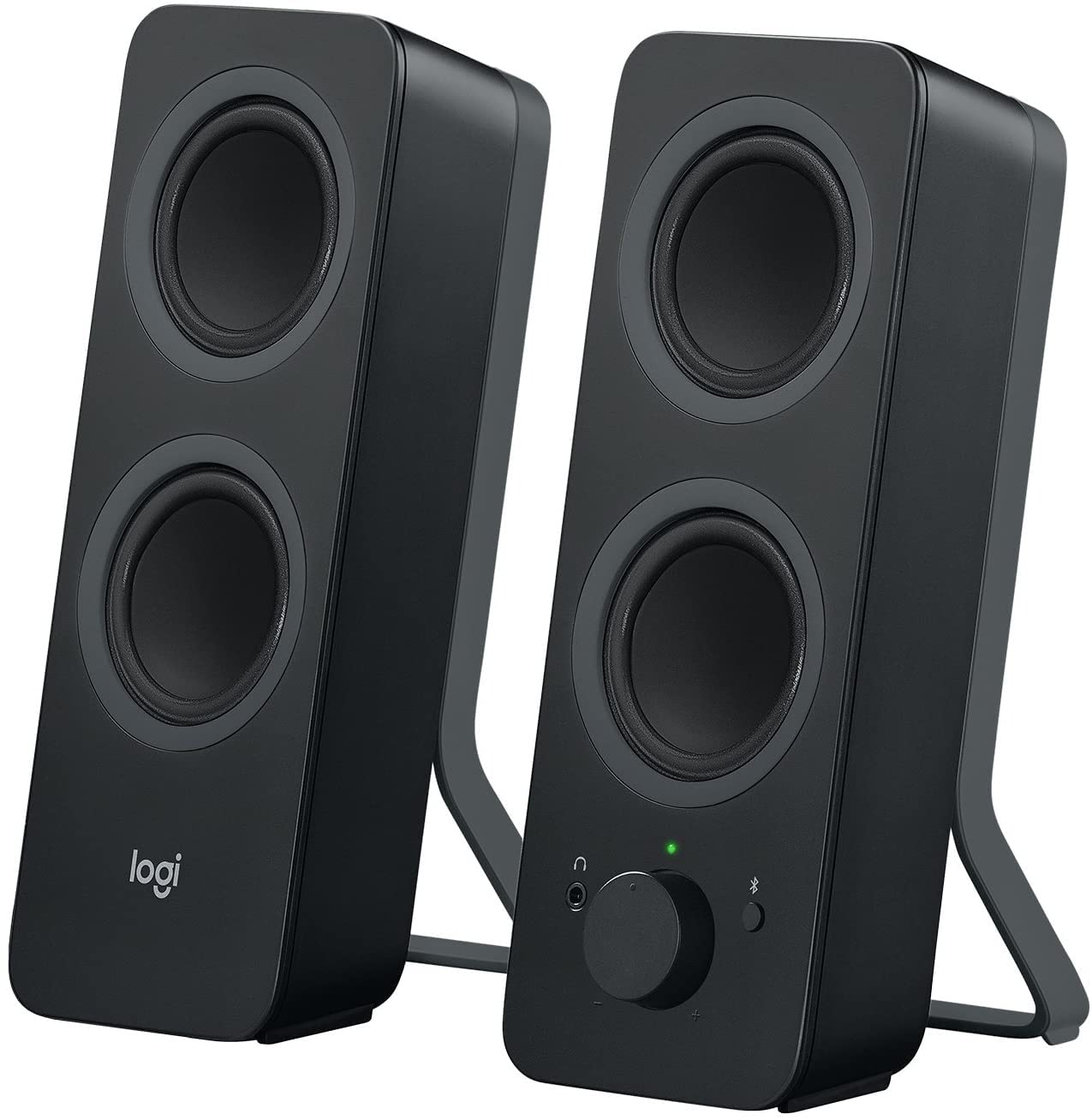 Logitech Z207 Wireless PC Speakers, Bluetooth, Stereo Sound, 10 Watts Peak Power, 3.5 mm Input, Headphone Jack, Easy-Switch Feature, EU Plug, PC/TV/Tablet/Phone - Black