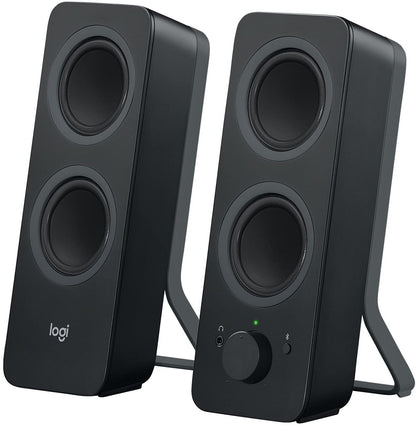 Logitech Z207 Wireless PC Speakers, Bluetooth, Stereo Sound, 10 Watts Peak Power, 3.5 mm Input, Headphone Jack, Easy-Switch Feature, EU Plug, PC/TV/Tablet/Phone - Black