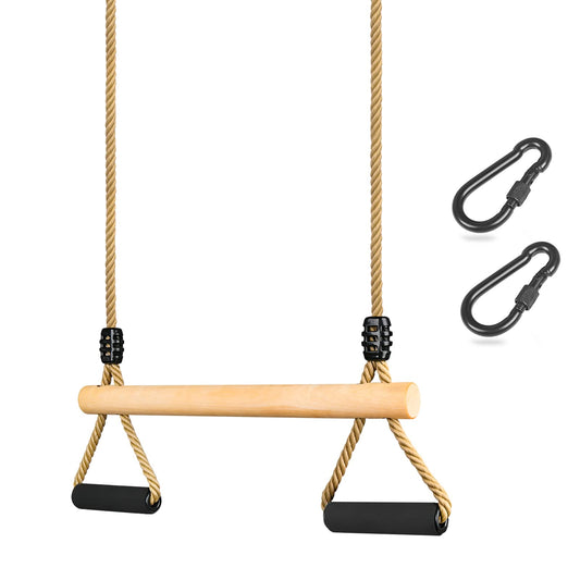 Lyndwin Trapeze Swing, Kids Wooden Multifunction Adjustable Swing with Soft Sponge Handle Indoor Outdoor Children's Trapeze Swing up to 100 kg (42cm)