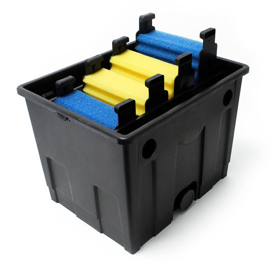 SunSun Complete Set: CBF-350 Pond Filter up to 12000L Pond Filtration System, NEO3800 Pond Pump 3600l/h 20W, CUV-224 Pond Clarifier 24W, 5m Pond Hose 38 mm (1 1/2"), Hose Clamps 44-47mm
