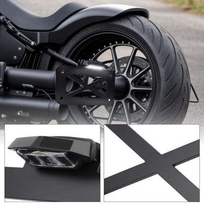 Baceyong motorcycle license plate light bracket, motorcycle side-mount LED taillight license plate holder. Fits motorcycles, sports bikes, cruisers, etc.