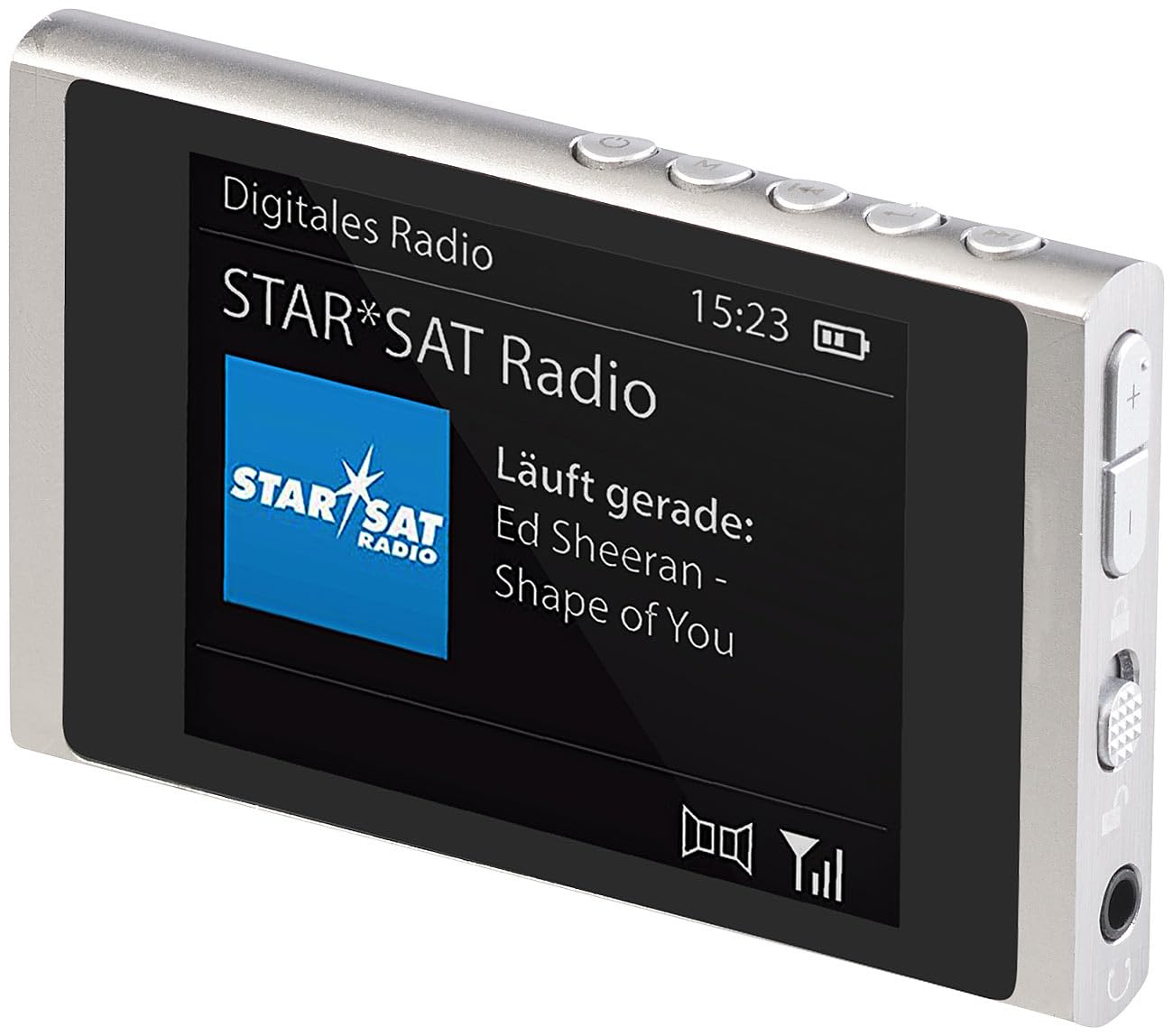 VR-Radio DAB Radio: Digital Slim Pocket Radio DAB+/FM, Battery, Earphones, Aluminum Case (DAB Mini Radio, Pocket, Fitness)