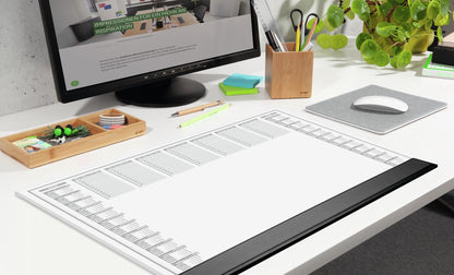 SIGEL H6365 Paper Desk Pad with protective strip, A2 size, pack of 5, calendar 2026-2027, 40 sheets, made of sustainable paper.
