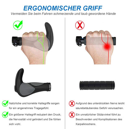 Gindoly bike grips are ergonomically designed for all types of handlebars, providing perfect grip security. These non-slip handlebar grips are suitable for MTB bikes and come in black/gray.