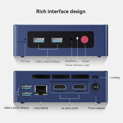 Beelink Mini S13 Mini PC, Twin Lake N150 (4C/4T, up to 3.6GHz) 16GB DDR4 RAM 500GB M.2 2280 SSD, Mini Desktop Computer 4K 60Hz Dual HDMI, WiFi6, Bluetooth5.2, Gigabit Ethernet.