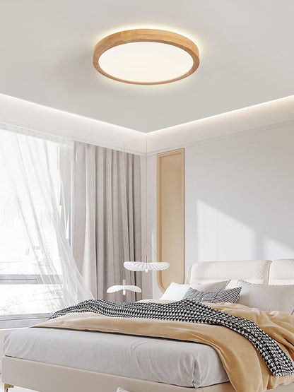 Bearolc LED Ceiling Light Wood, 360° Glow Φ30cm Ceiling Lamp Living Room, 24W 4500K Neutral White Ceiling Light Round Lamp for Bedroom/Office/Kitchen/Children's Room/Hallway/Balcony