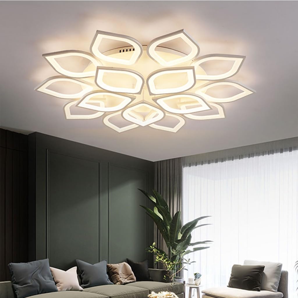 MyLjp LED Ceiling Light Dimmable, 180W Ceiling Lamp Living Room Lamp Color Change Modern Creative Living Room Lamp White Acrylic Energy Saving Dimming Ceiling Light Kitchen Bedroom Lamp