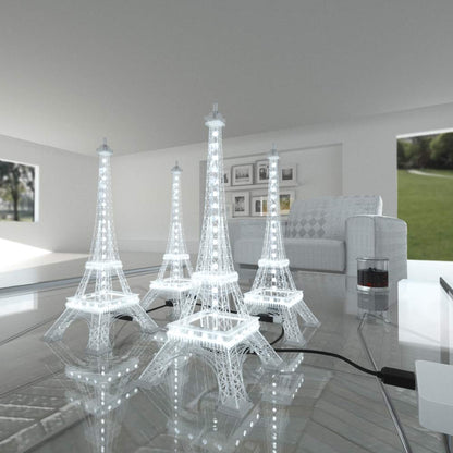 BTF-LIGHTING USB 5V Romantic Eiffel Tower Built-in Color Changing Night Light 9.8 Inch 48 LEDs WS2812B RGB Mini Night Light Desk Table Lamp Birthday Gift