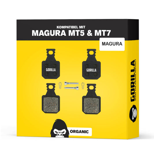 Performance brake pads for Magura MT5 MT7 Pro MT Thirty Type 8.P brake systems I Organic I 1 Pair I Strong braking power & durable I Gorilla Bikes disc brake pads for MTB & E-Bikes