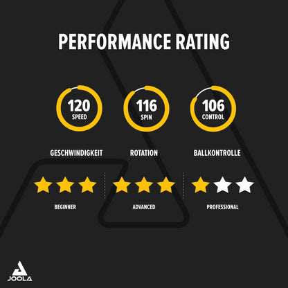 JOOLA Professional Table Tennis Racket Rosskopf Carbon, ITTF approved, for advanced players, includes cover and 3 balls, 29.5 cm