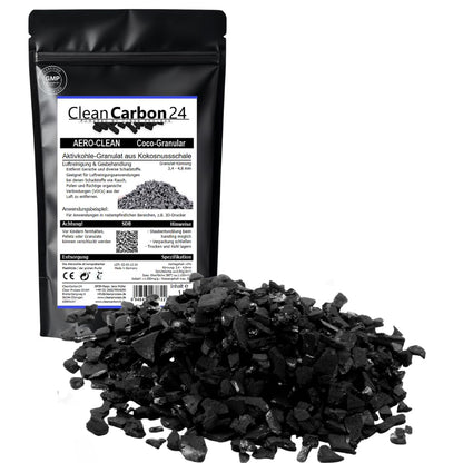 Activated charcoal granules 3.4 - 4.8mm, made from coconut shells for air purification (2.5 liters)