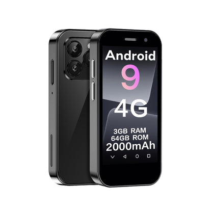 ZOKOE Mini mobile smartphone for kids 3-inch screen 2000mAh 3GB RAM 64GB ROM 2.0+5.0MP Face unlock 4G no contract phone (Black)