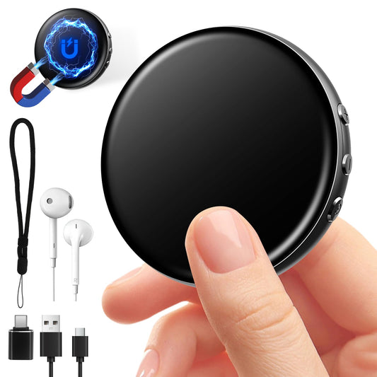 64GB mini dictaphone - recording device with voice recognition, magnetic voice recorder with noise reduction, listening device for meetings, interviews, lectures, courses, conferences.