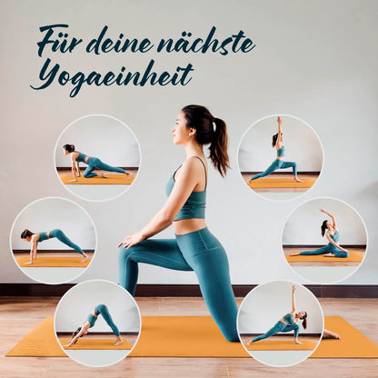 DoYourYoga Fitness Mat Yoga Mat "Kirana" made of ECO-PVC - 183 x 61 x 0.4 cm - non-slip & durable - Exercise Mat Yoga Mat Pilates Workout - Curry