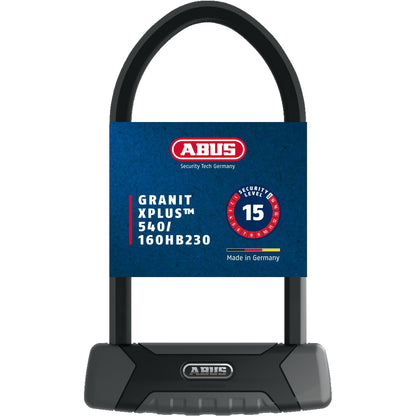 ABUS U-lock Granit XPlus 540 + USH Mount - Bike lock with 13mm shackle and XPlus cylinder - ABUS Security Level 15-230mm shackle height