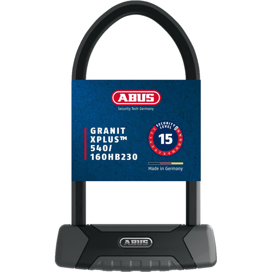ABUS U-lock Granit XPlus 540 + USH Mount - Bike lock with 13mm shackle and XPlus cylinder - ABUS Security Level 15-230mm shackle height
