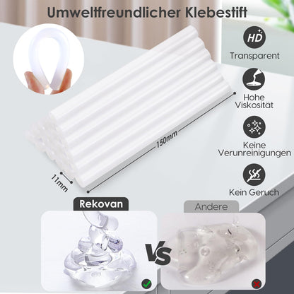 Hot Glue Gun, 80/200W Industrial Hot Glue Gun, 60s Fast Heating, On/Off, Glue Gun Set with 30pcs 11mm Glue Sticks (Including 10pcs Colored), Hot Glue Gun for DIY, Home, Office Repair.