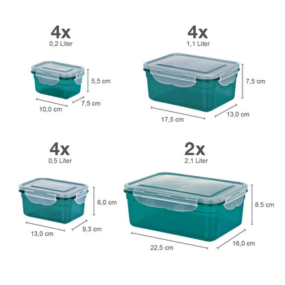 GOURMETmaxx Fresh-keeping containers with Klick-it lid 14-piece set | Storage box for meal prep | Airtight, leak-proof & stackable storage containers with lids | BPA-free