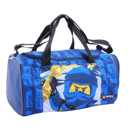 Familando Lego Ninjago backpack set 5 pieces. Easy school bag Jay with filled pencil case, gym bag, rain cover, and large sports bag Blue Ninja Jay.