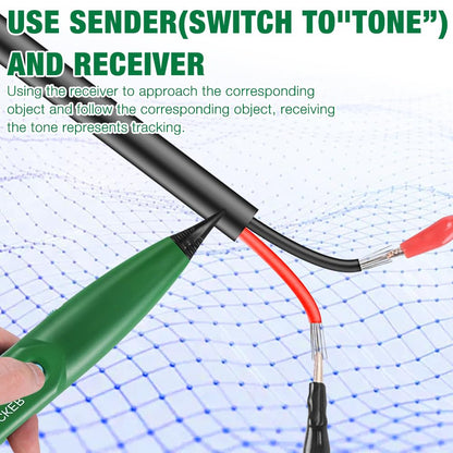 Wire break locator for robotic lawn mower, cable tracker, cable finder, cable tester, wire tracer, circuit tester, telephone line tracker for network maintenance, continuity test circuit traversal.