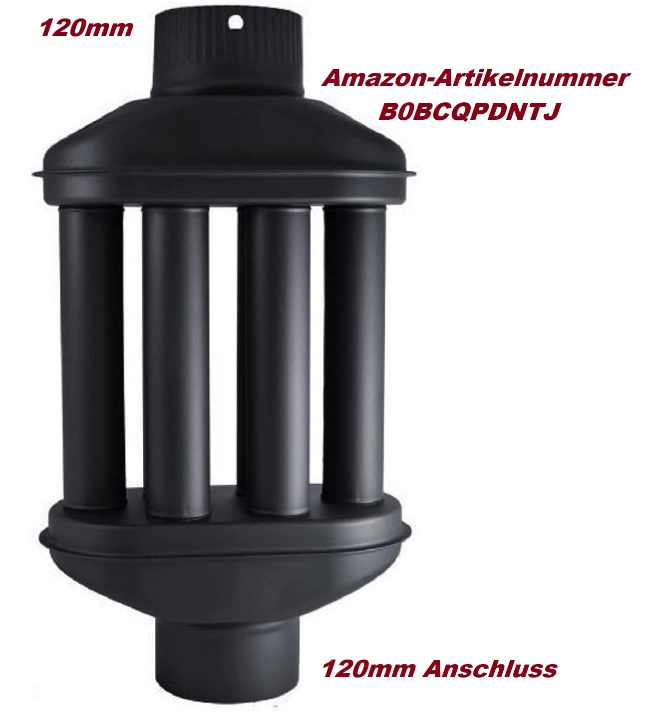 UZMAN exhaust heat exchanger 120mm / 130mm hot air exchanger 6 tubes, chimney pipe, flue pipe, smoke gas cooler, exhaust pipe, stove pipe heat exchanger (130mm diameter)