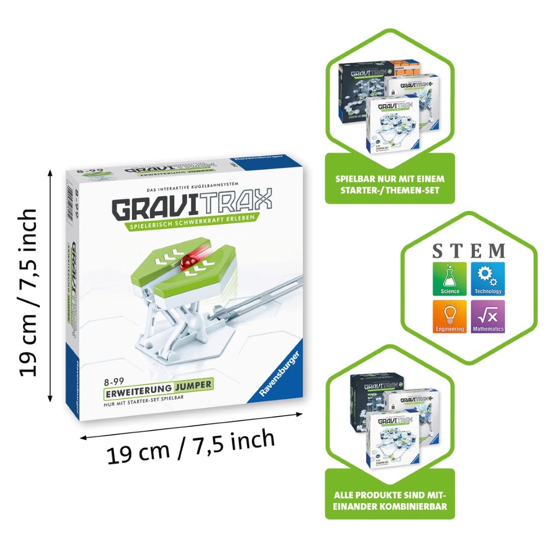 Ravensburger GraviTrax Expansion Jumper - Ideal accessory for spectacular marble runs, construction toy for kids aged 8 and up.