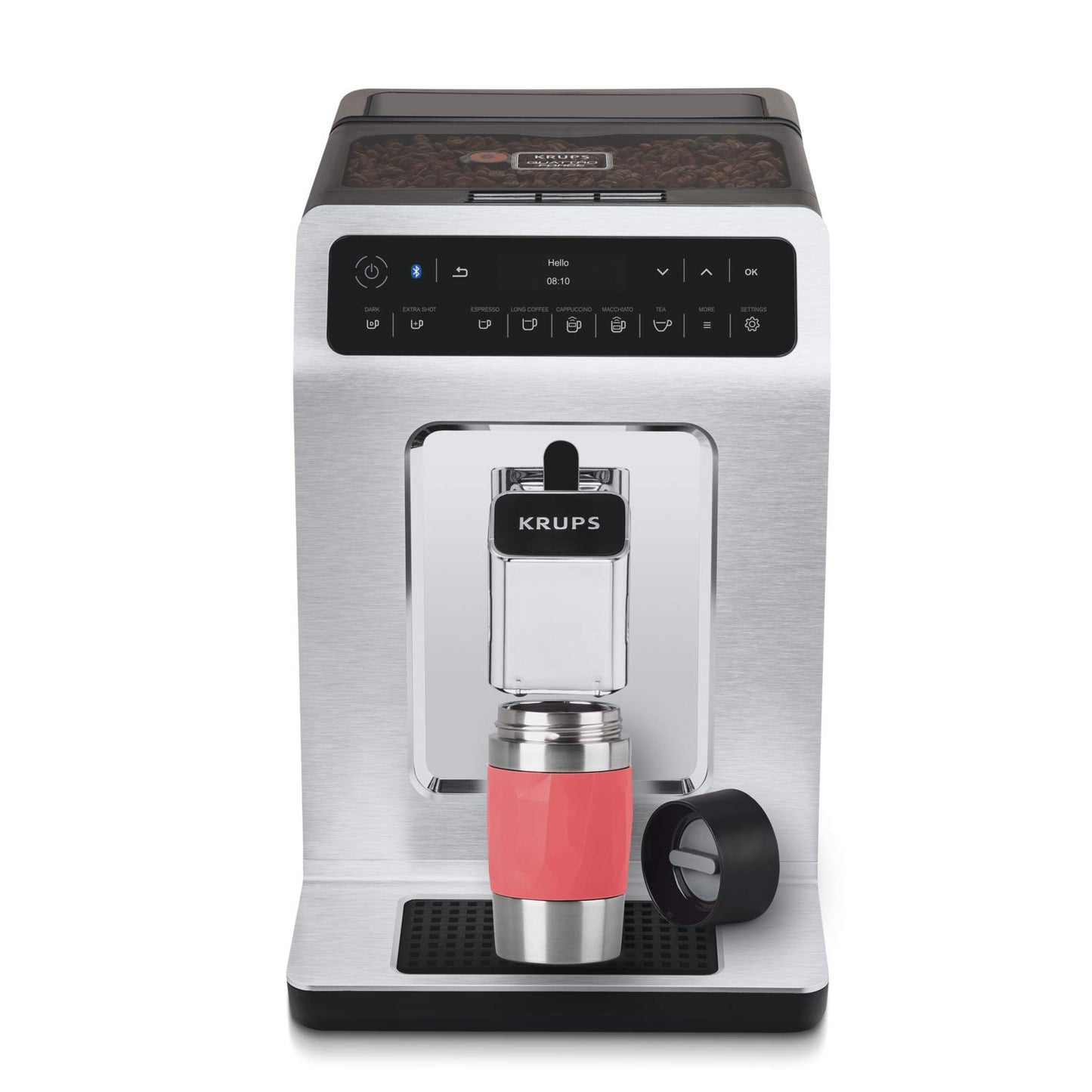 Emsa N21604 Travel Mug Compact Stainless Steel Thermo/Insulated Cup | 0.3 liters | 3h hot | 6h cold | BPA-Free | 100% leak-proof | dishwasher safe | 360° drinking opening | Coral Red