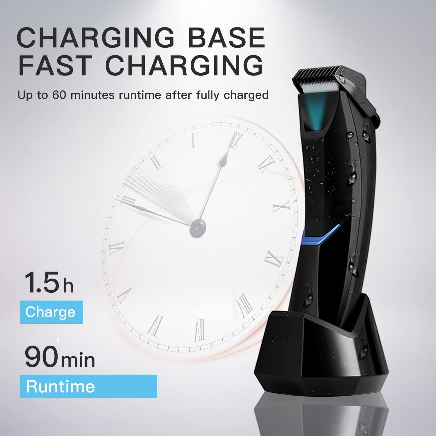 BESTBOMG Intimate Shaver Men Body Hair Trimmer for Men and Women with LED lighting, Waterproof Electric Trimmer for Intimate Area, Body Groomer for Groin, Nose, and Ear Hair.