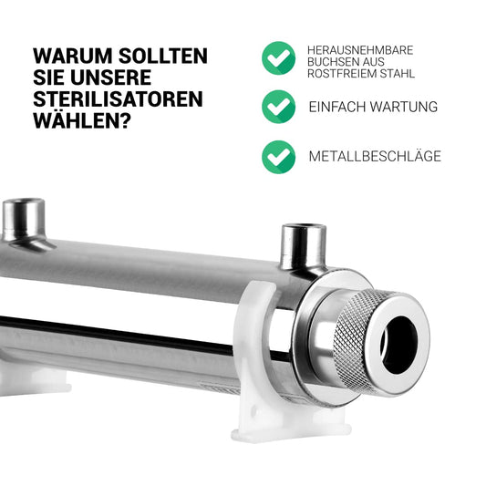 UV system water filter disinfection system with UV lamp 6 watts, flow rate 2l/min for microfilter systems and reverse osmosis systems.