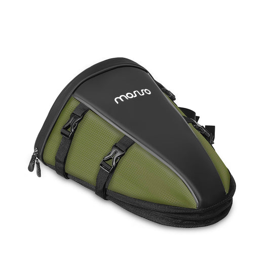 MOSISO Motorcycle Tail Bag, Multifunctional Waterproof Polyester Storage Saddle Bag, 10L Outdoor Sport Motorcycle Rear Seat Lightweight Tank Bag Tool Bag with Shoulder Strap, Army Green.