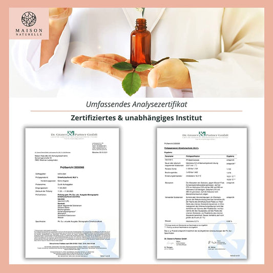 MAISON NATURELLE ® DMSO 99.9% - 1000 ml in amber glass | Dimethylsulfoxide solution in pharmaceutical grade | Maison Naturelle | DMSO Drops - Highly pure & laboratory tested (1 l (1 pack))