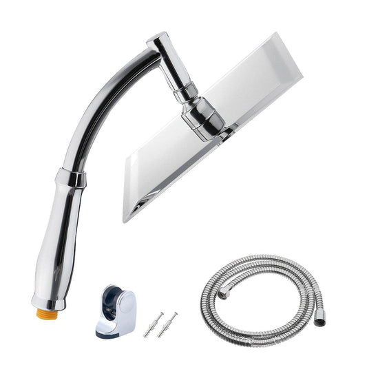 POHOVE Shower Head with Hose, 360 Degree Adjustable 8-inch Large Rain Shower Head Handheld Showerhead, 1.5m Hose, Multiple Spray Modes, Universal for Bathroom and Spa.