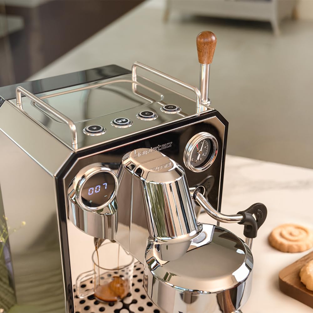 Cecotec Espresso Coffee Machine Barista Baristeo Intima, professional Barista Espresso Machine, pre-brew system, 15 bar pump, easy filling, 1.7L water tank, and cup warmer.
