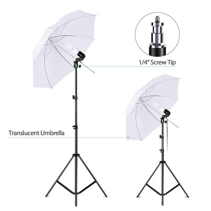 Andoer Photo Studio Kit, 1.8M x 2.7M Background Support System (Green Black White) with Softbox, Continuous Light, White Soft Light Umbrella, Reflector for Portraits, Product Photography, and Video Recording