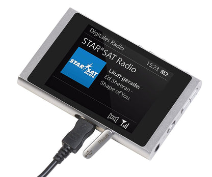 VR-Radio DAB Radio: Digital Slim Pocket Radio DAB+/FM, Battery, Earphones, Aluminum Case (DAB Mini Radio, Pocket, Fitness)