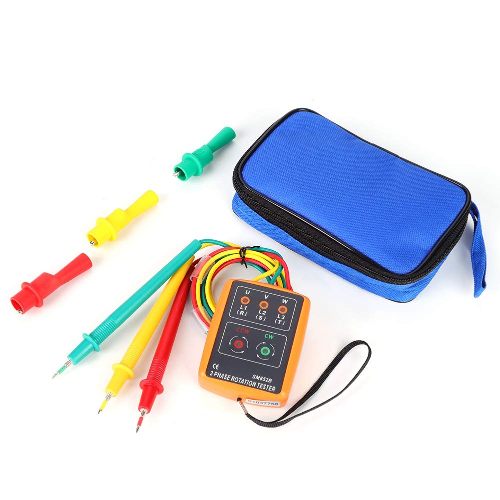 3 Phase Rotation Tester, SM-852B 60V~600V AC Sequence Order Display Tester 20Hz-400Hz, AC Sequence Display