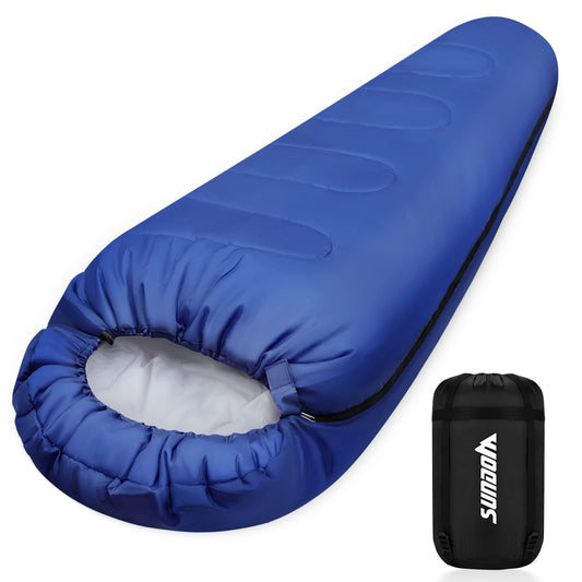 Outdoor sleeping bag for camping 3 seasons - Adult summer sleeping bag 2 in 1 function Mummy bags Warm Lightweight Water-resistant for backpacking hiking and traveling